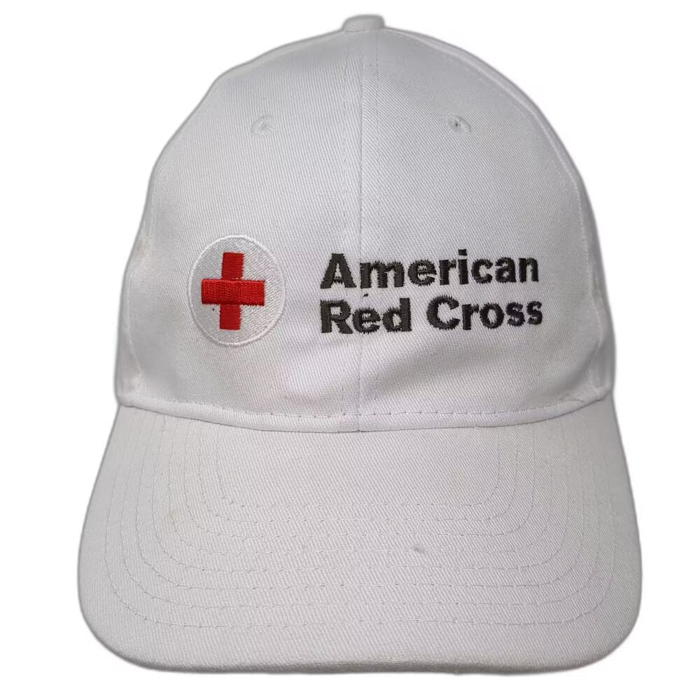 Vitronic American Red Cross Baseball Cap White Red OS Strapback Embroidered Hat